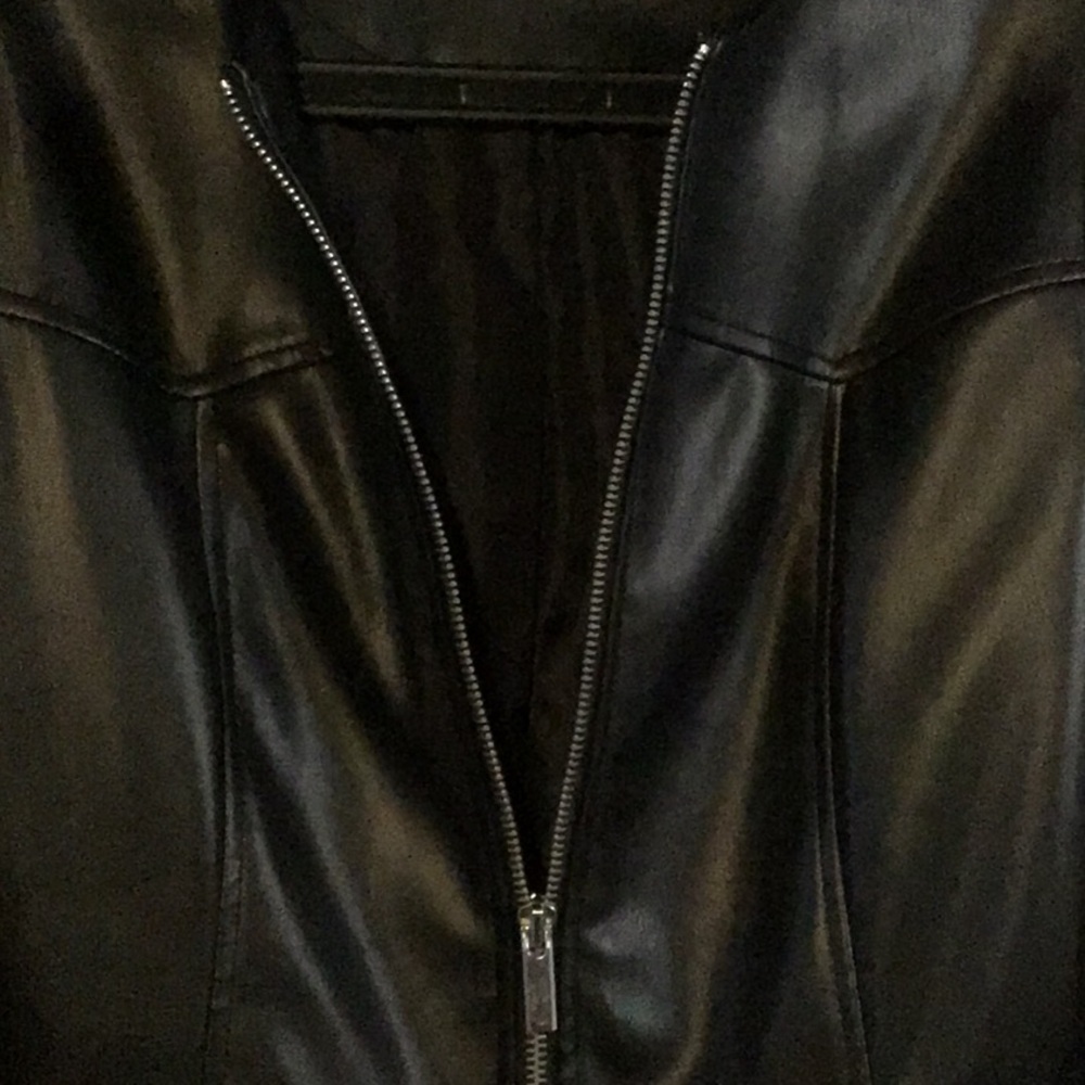 ✨Zara Faux Leather Black Zip Up Jacket Size Small - Picture 9 of 10